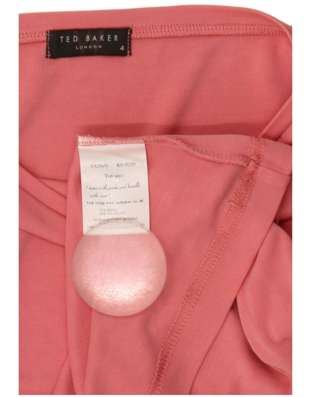 Ted Baker Womens Crop Top Størrelse 4 Large Pink Modal