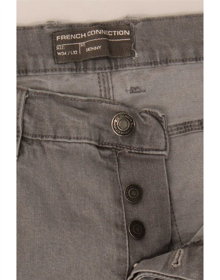 French Connection Skinny Jeans til mænd W34 L32 Grå bomuld