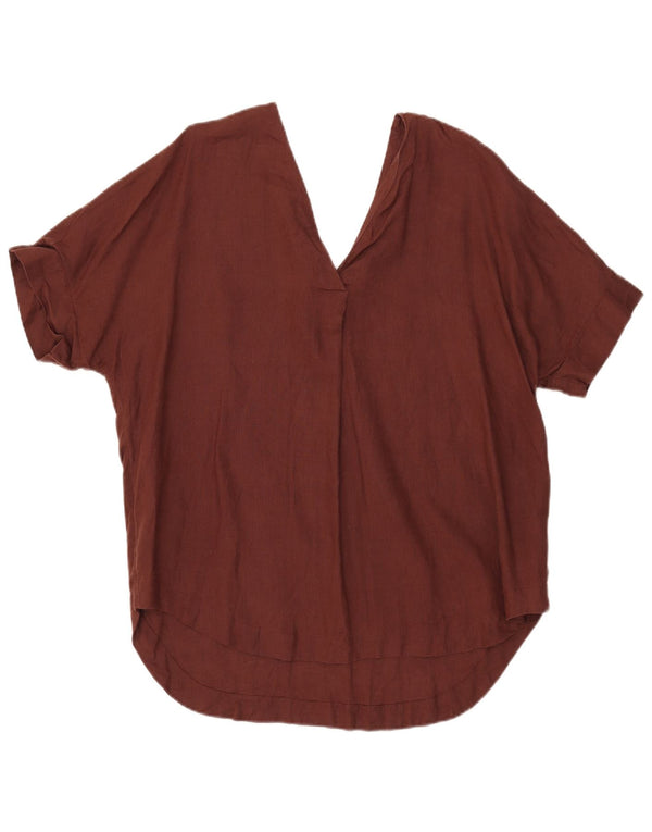 Marks & Spencer Dame Tunika Top UK 14 Large Brown Linen