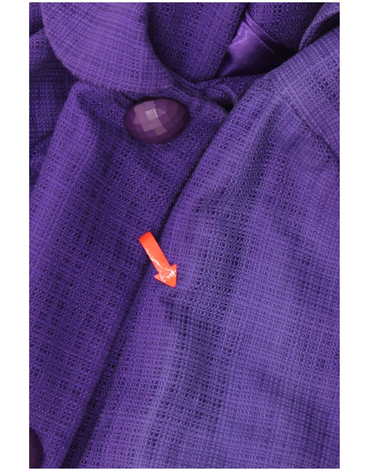 Monsoon Dame Overfrakke UK 12 Medium Lilla Bomuld