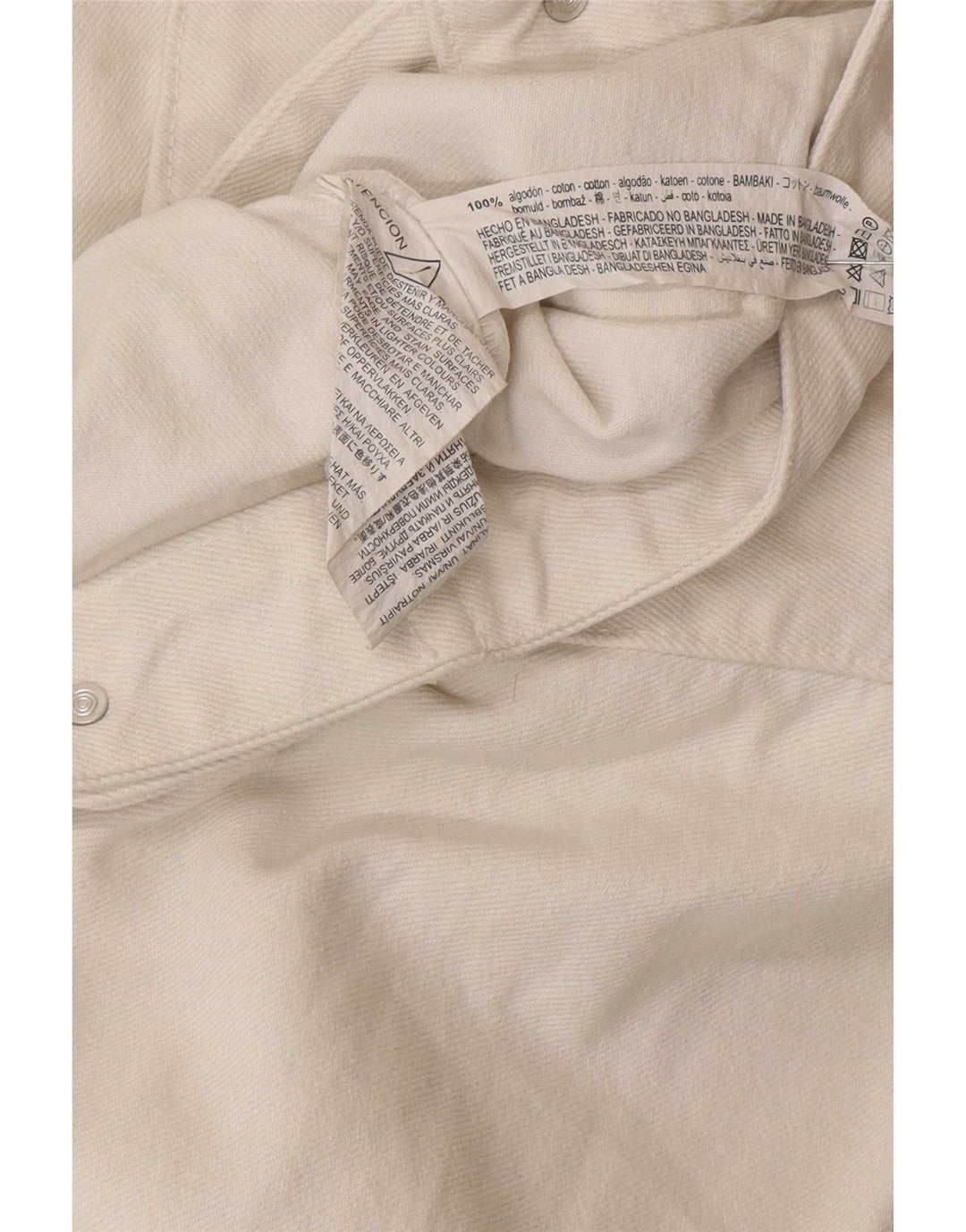 Zara Womens Crop Oversized denimjakke UK 6 XS Hvid Bomuld