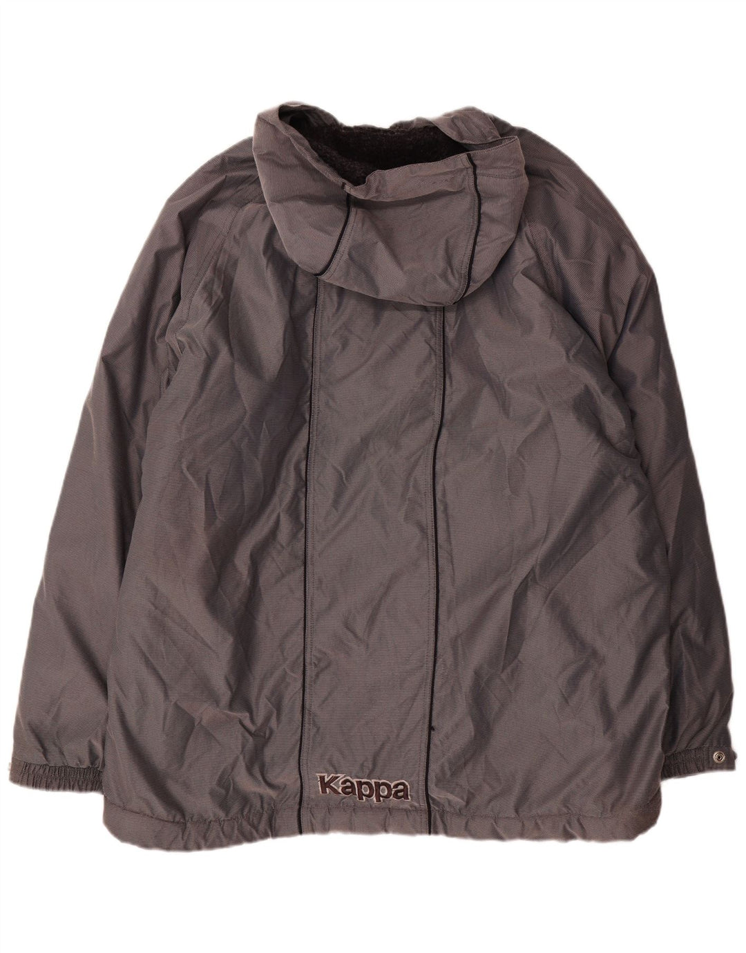 Kappa Boys Hooded Windbreaker Coat 14-15 år Stor Grå Akryl