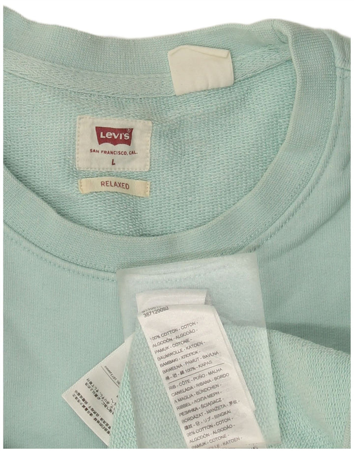 Levi's Sweatshirt til mænd Stor turkis bomuld