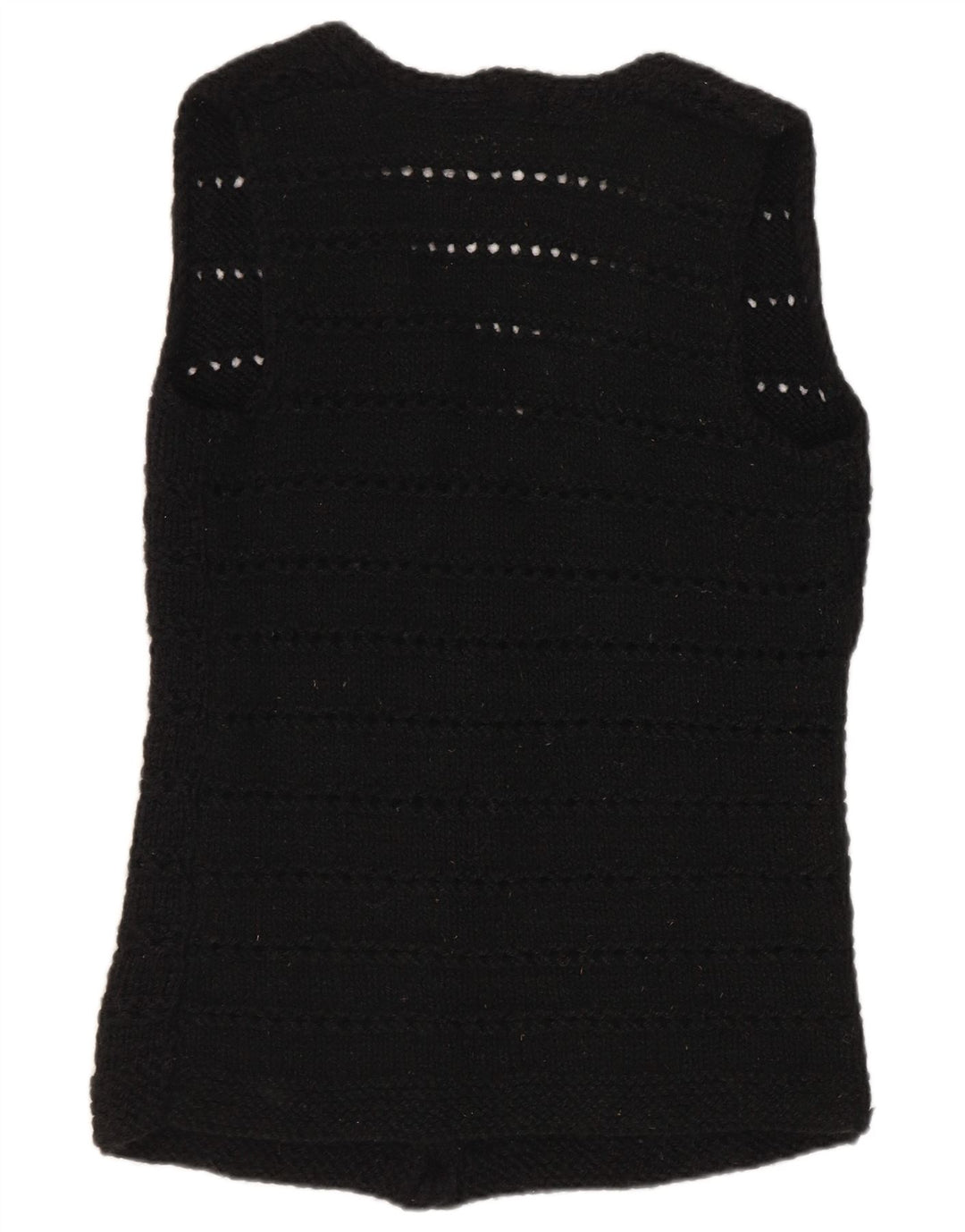 Vintage ærmeløs cardigan sweater til kvinder UK 12 Medium Black