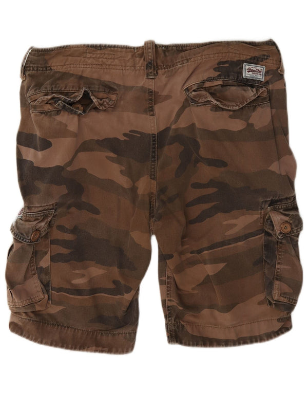 Superdry Herre Cargo Shorts Large W36 Brun Camouflage Bomuld
