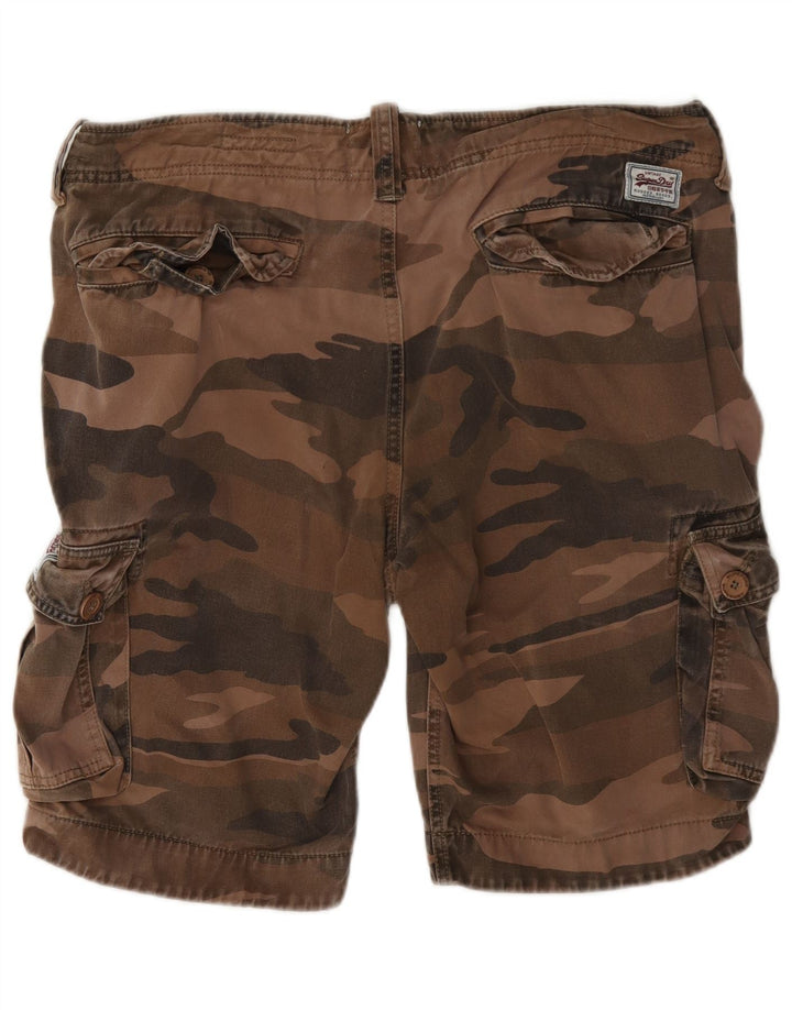 Superdry Herre Cargo Shorts Large W36 Brun Camouflage Bomuld