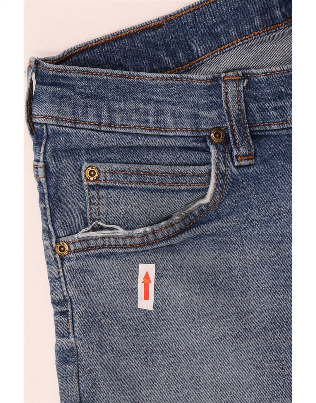 Lee Herre Rider Distressed Slim Jeans W32 L31 Blå Bomuld