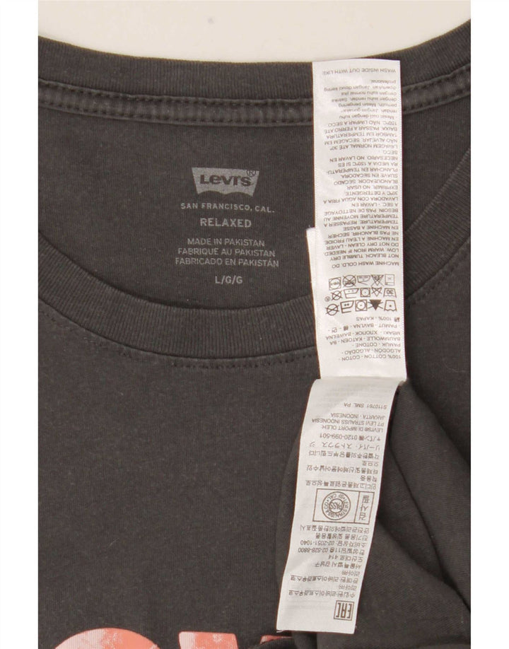 Levi's Herre afslappet grafisk T-shirt top Stor grå bomuld