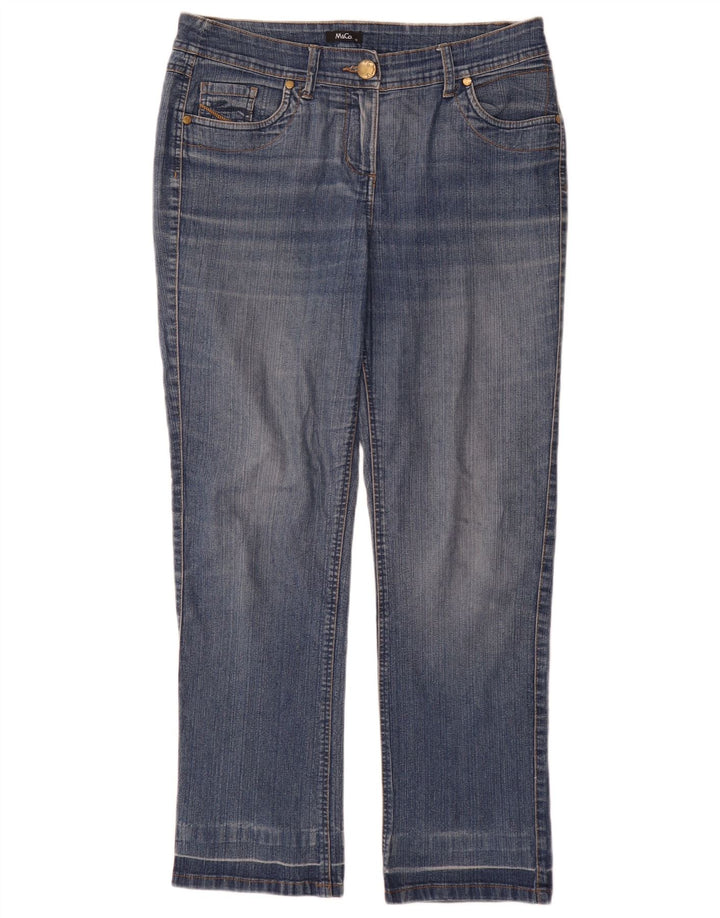M&Co Dame Straight Jeans UK 12 Medium W32 L30 Blå