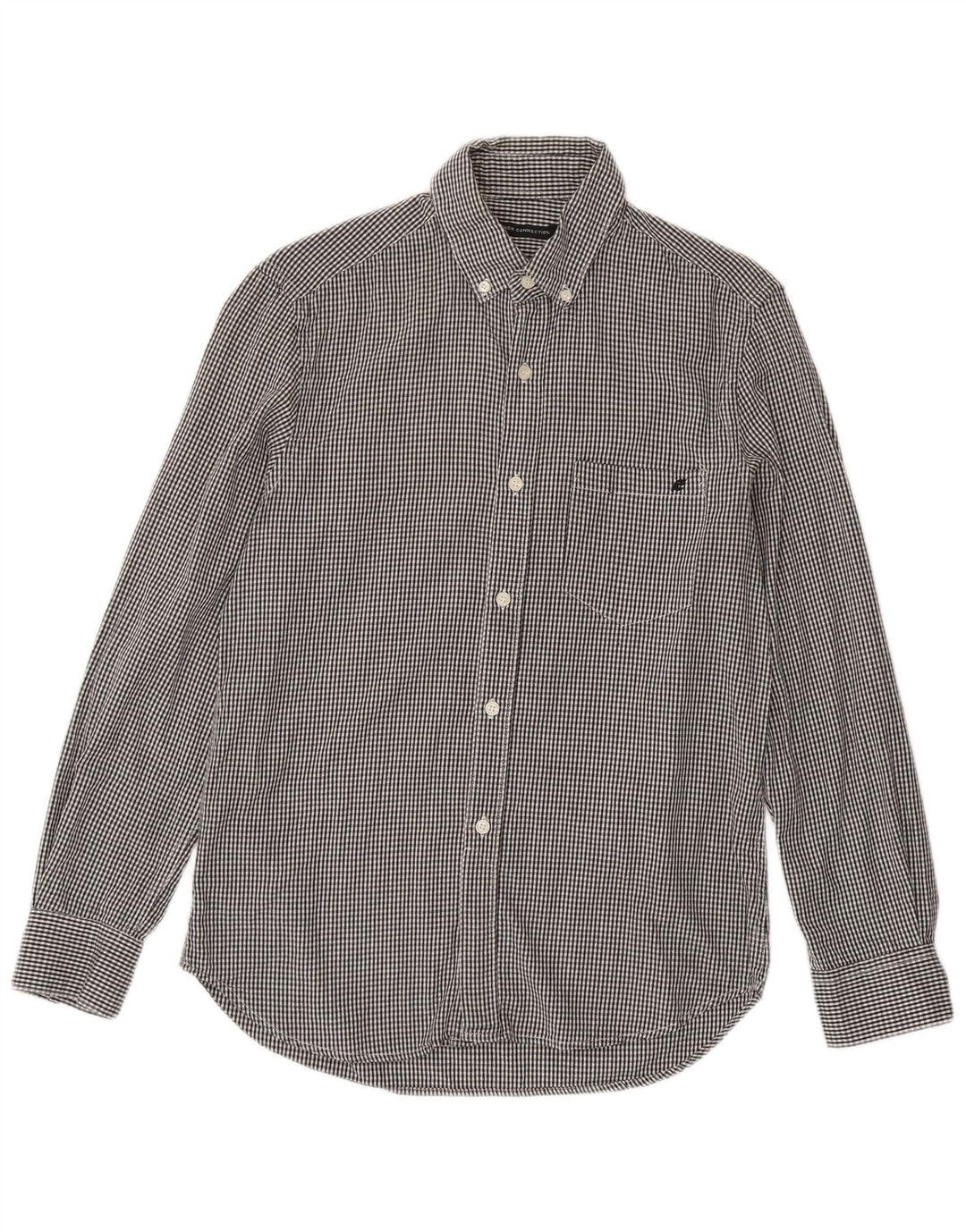 French Connection Herreskjorte Mediumgrå Gingham Bomuld