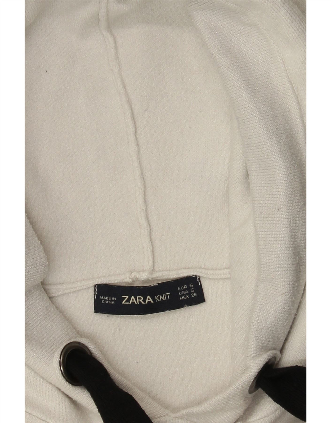 Zara oversize sweater med hætte til kvinder UK 10 Small White