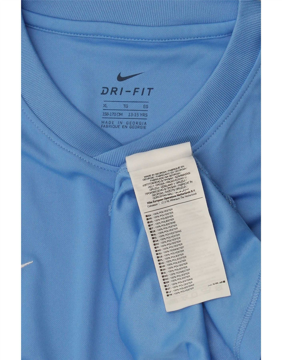 Nike Boys Dri Fit T-Shirt Top 13-14 år XL Blå Polyester