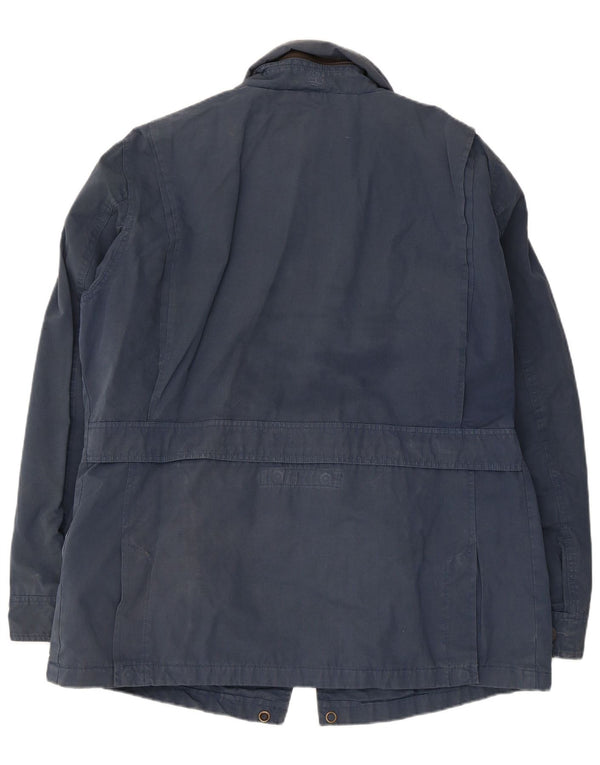 Timberland Herre Hooded Utility Jacket UK 40 Large Navy Blue Cotton