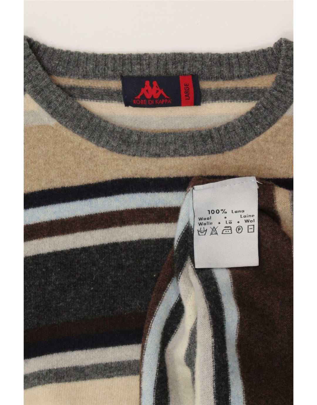 KAPPA Dame Jumper Sweater UK 16 Stor Flerfarvet Stribet