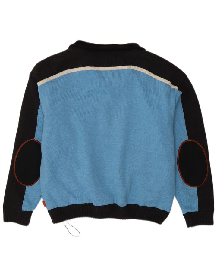 TCM Herre Zip Neck Jumper Sweater Large Blue Colourblock Akryl
