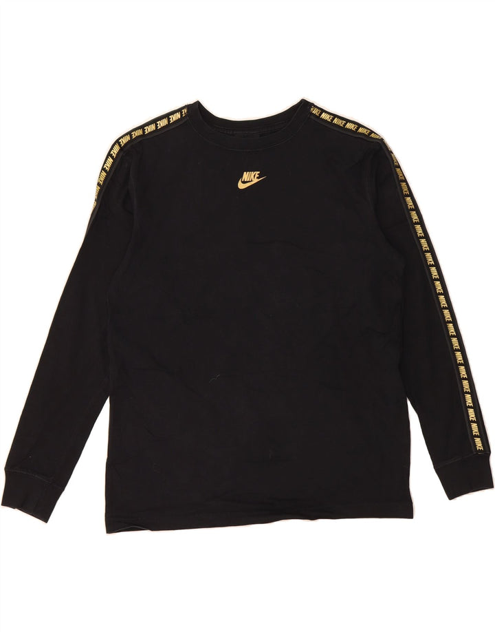 NIKE Mens Graphic Top Long Sleeve Small Black Vintage Nike and Second-Hand Nike from Messina Hembry 