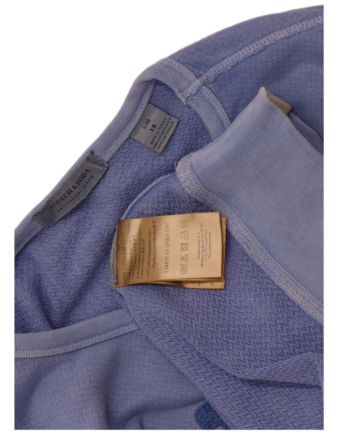 Scotch & Soda Dame Grafisk Sweatshirt Jumper UK 14 Medium Blue Bomuld