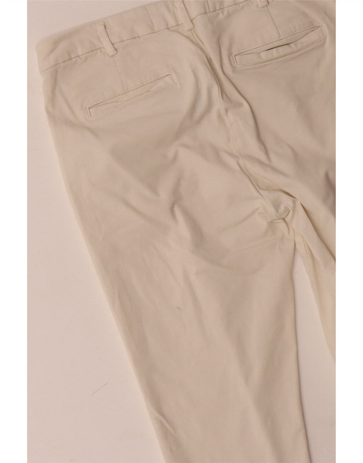 BENETTON Dame Slim Chino Bukser UK 12 Medium W32 L28 Off White Bomuld