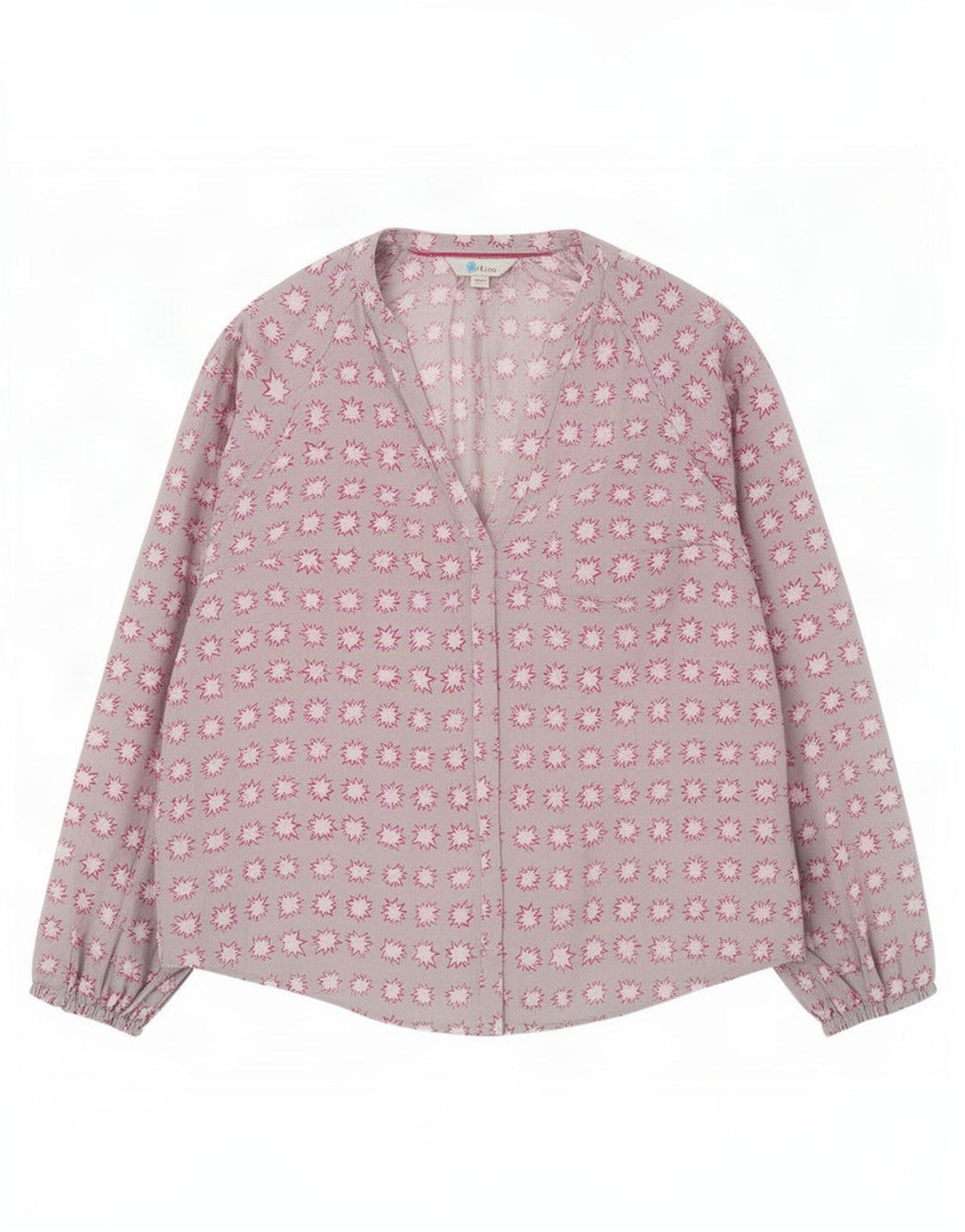 Boden Dame abstrakt mønster Oversized skjorte bluse UK 10 Small Grey