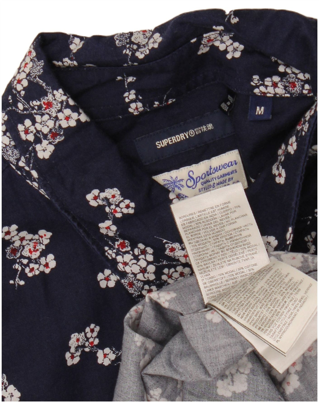 SUPERDRY Kortærmet Herreskjorte Medium Navy Blue Floral Modal