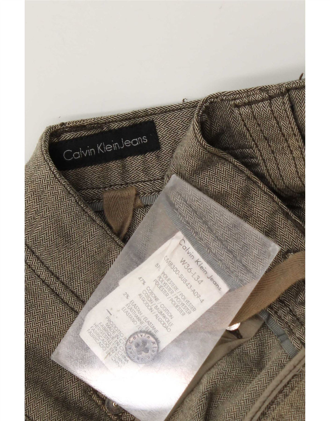 Calvin Klein Herre Straight Cargo Bukser W36 L34 Grå sildeben