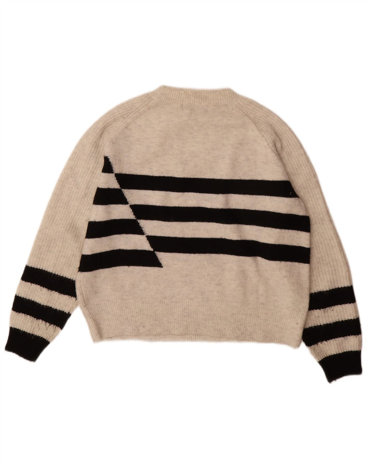 Marks & Spencer Dame sweater med rund hals DK 14 Mellem grå stribet