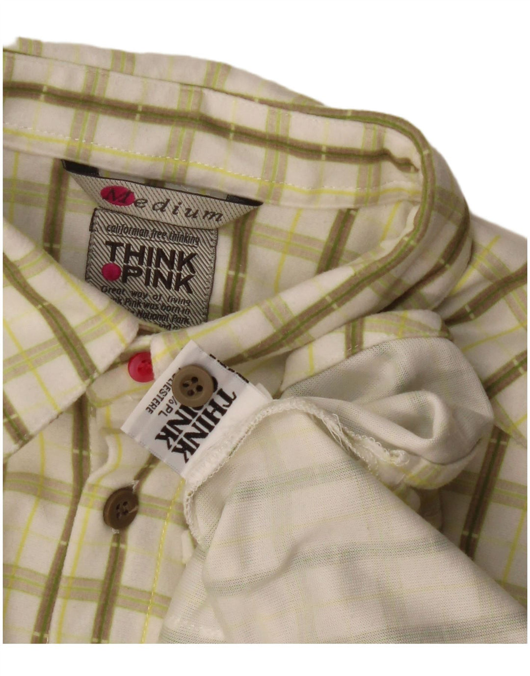Tænk Pink Boys Shirt 11-12 år Medium Off White Ternet polyester