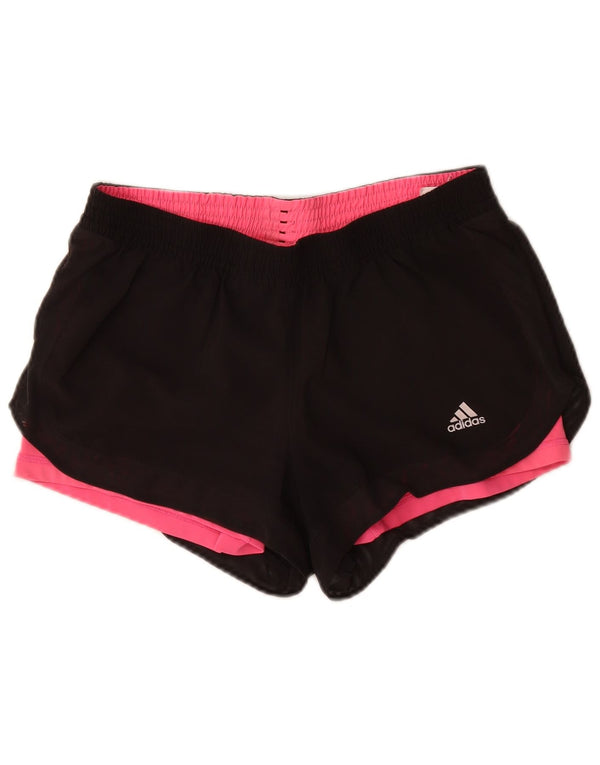 Adidas Womens Climalite Sportshorts UK 12/14 Medium Black Polyester