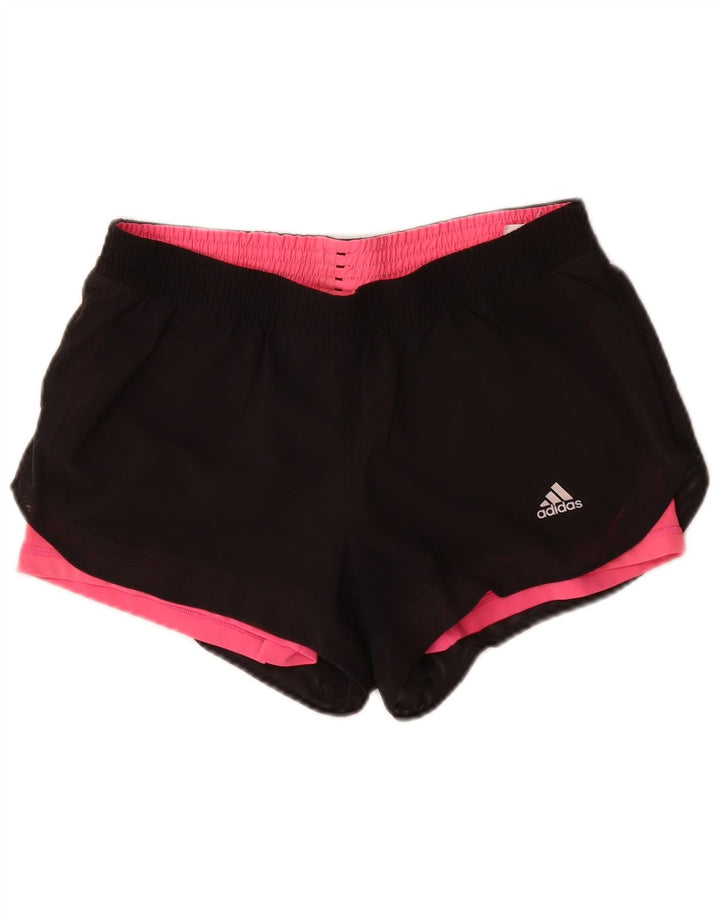 Adidas Womens Climalite Sportshorts UK 12/14 Medium Black Polyester