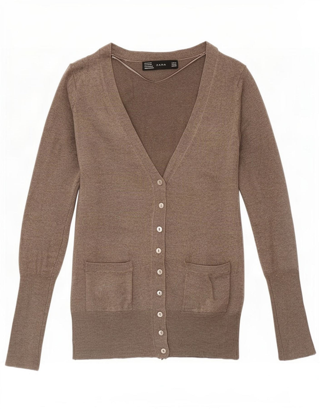 Zara Dame Cardigan Sweater UK 10 Small Grey Rayon