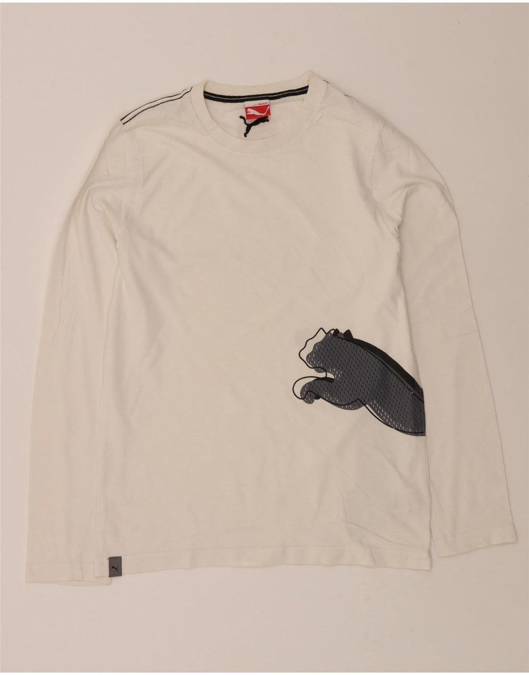 PUMA Mens Graphic T-Shirt Top Small White Cotton Vintage Puma and Second-Hand Puma from Messina Hembry 