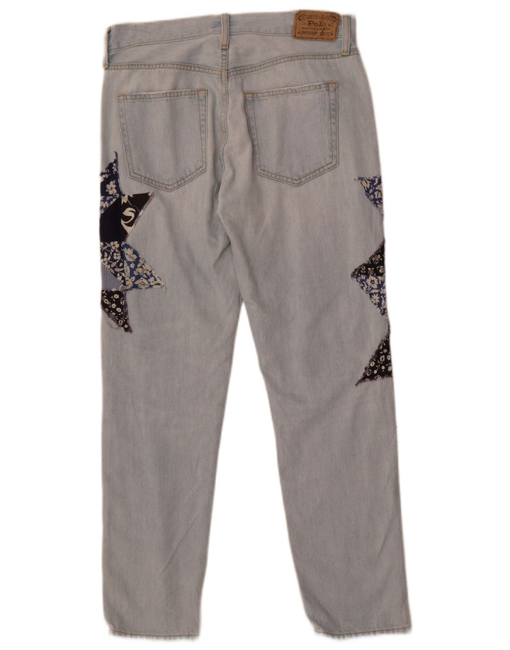 Polo Ralph Lauren Dame Slim Jeans W26 L28 Blå Patchwork Bomuld