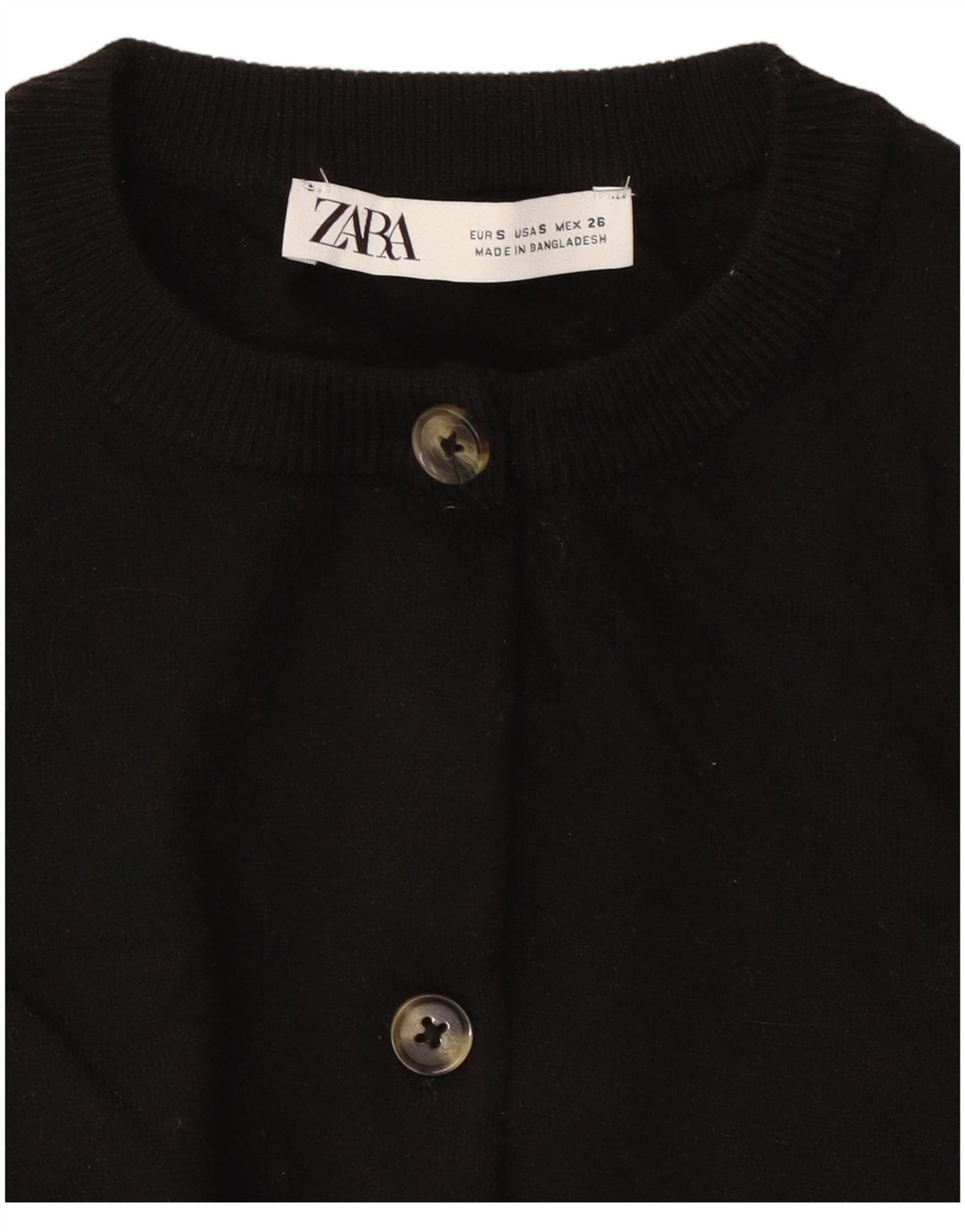 Zara Womens Crop Cardigan Sweater UK 10 Small Black