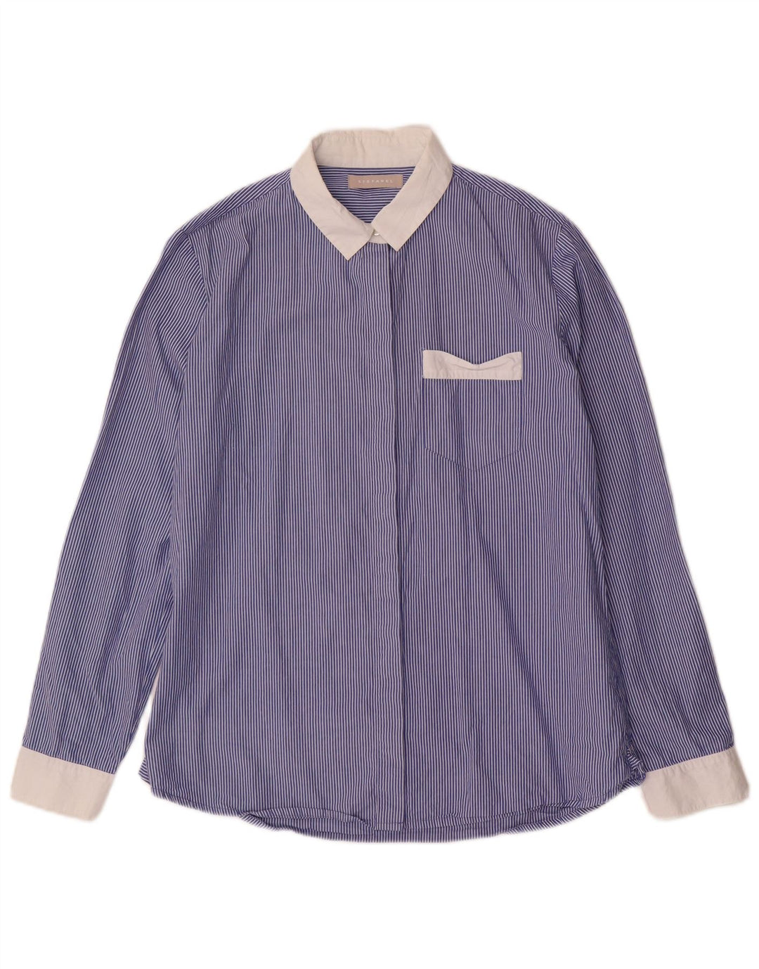 STEFANEL Dameskjorte IT 42 Medium Blue Pinstripe