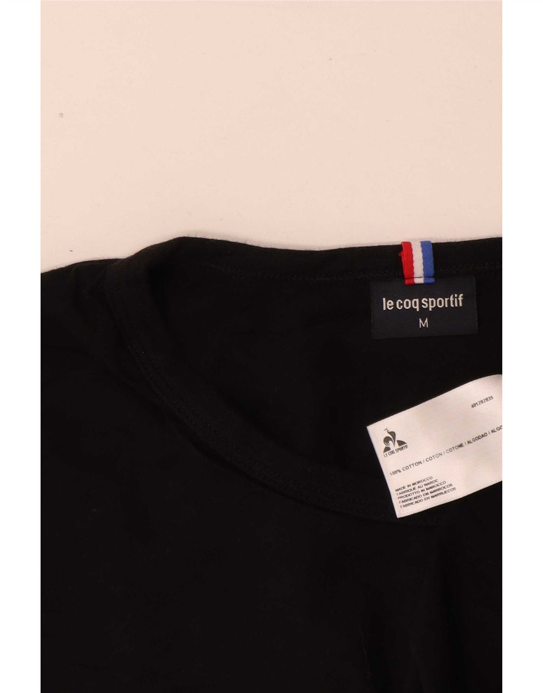 Le Coq Sportif Herre Regular Fit T-Shirt Top Medium Sort Bomuld