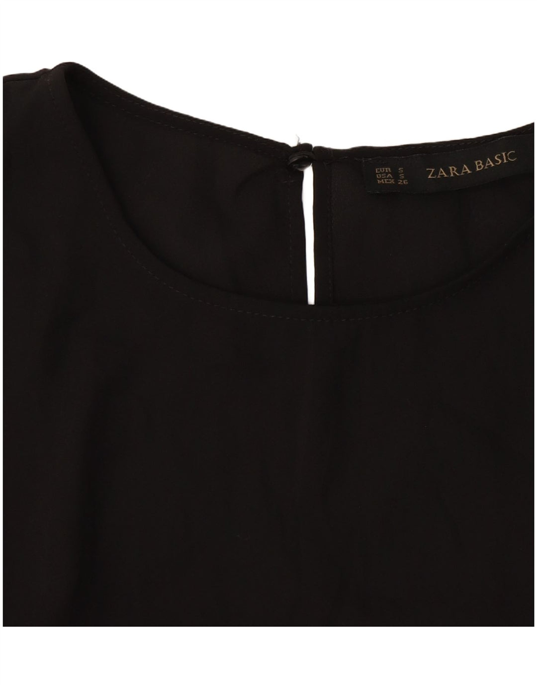Zara Dame 3/4 ærmet bluse Top UK 10 Small Black