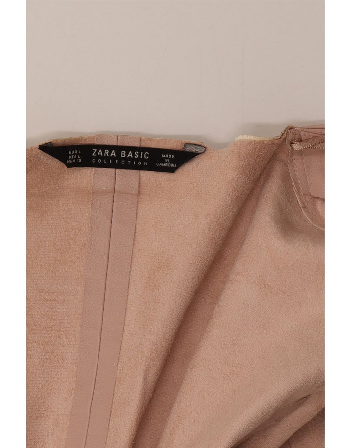 Zara Dame imiteret læder blazerjakke UK 14 Medium Pink