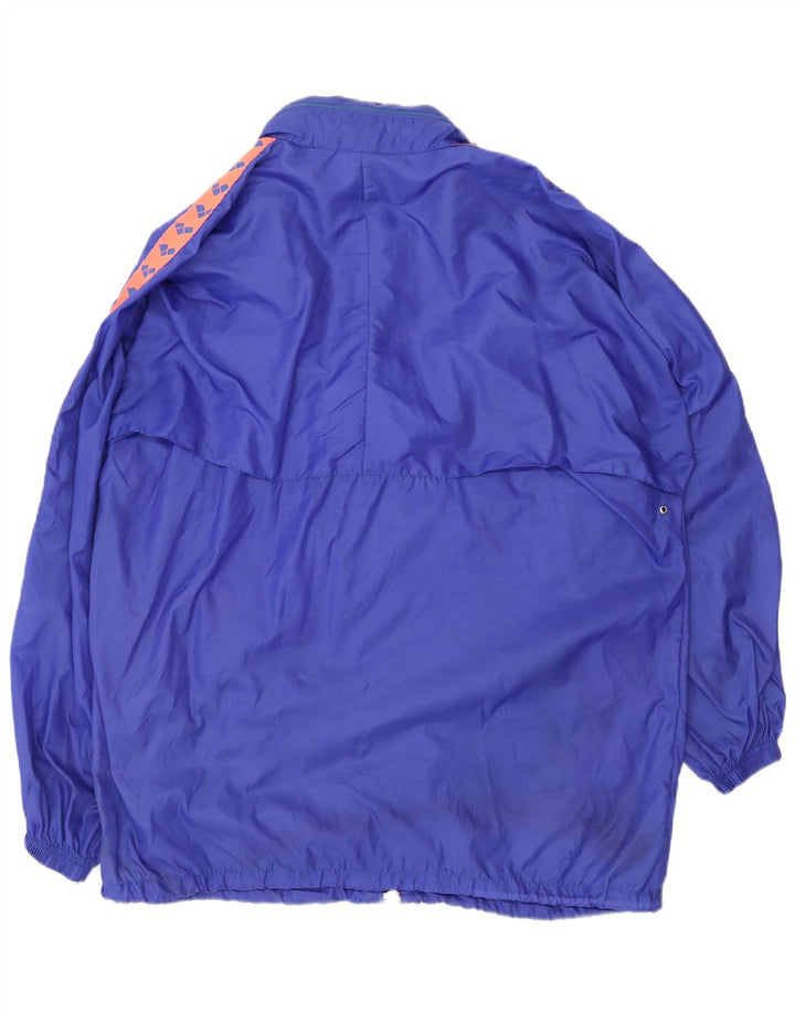 ARENA Mens Graphic Hooded Rain Jacket Large Blue Polyamide