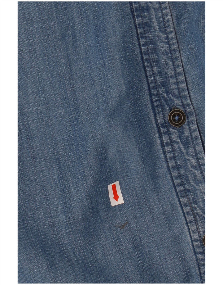 Superdry Dame Denim Kjole UK 14 Stor Blå Lyocell