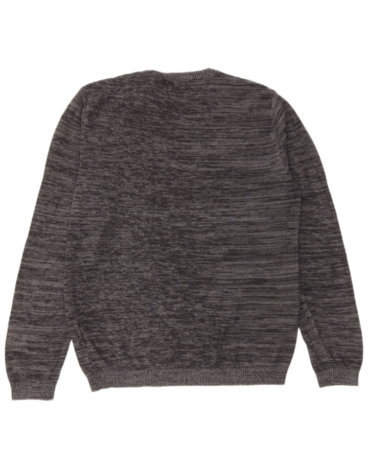 JACK & JONES Herre sweater med rund hals, lille grå flækket bomuld