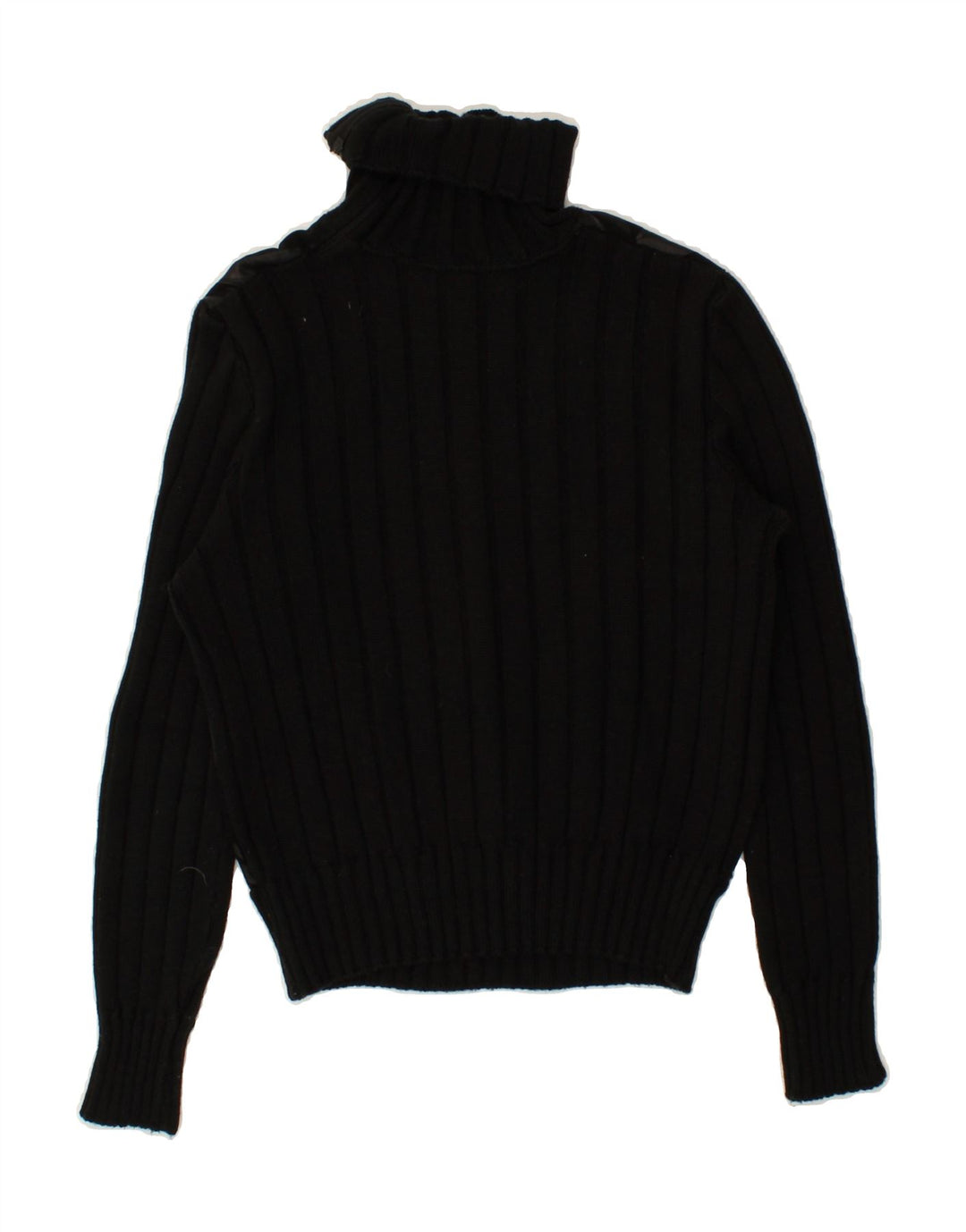 VINTAGE Dame Rullehalstrøje UK 10 Small Black Virgin Wool