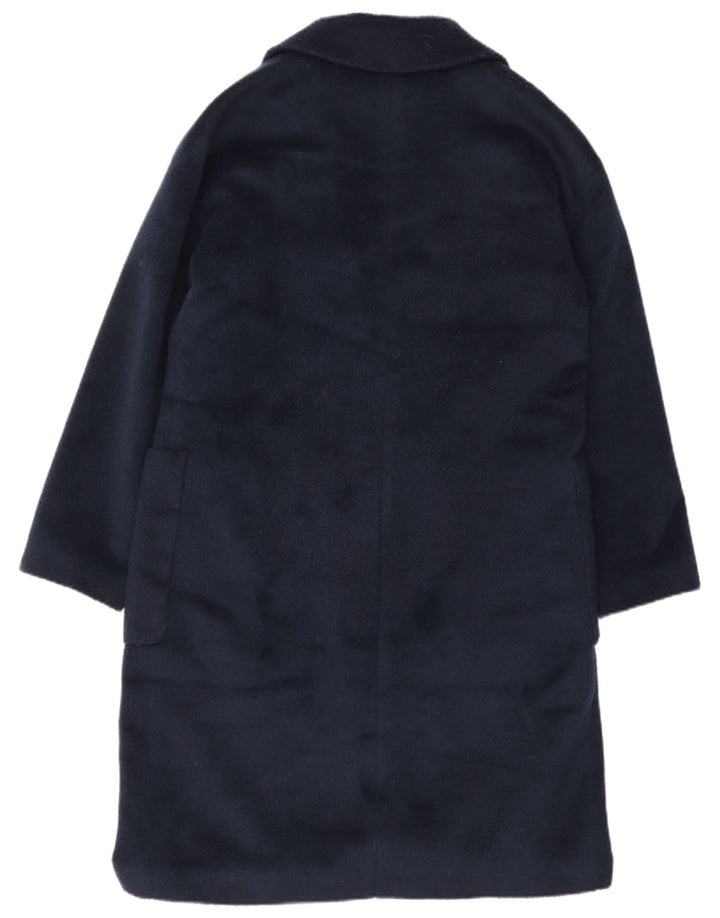 Marks & Spencer Dame Overfrakke UK 12 Medium Navy Blue Polyester