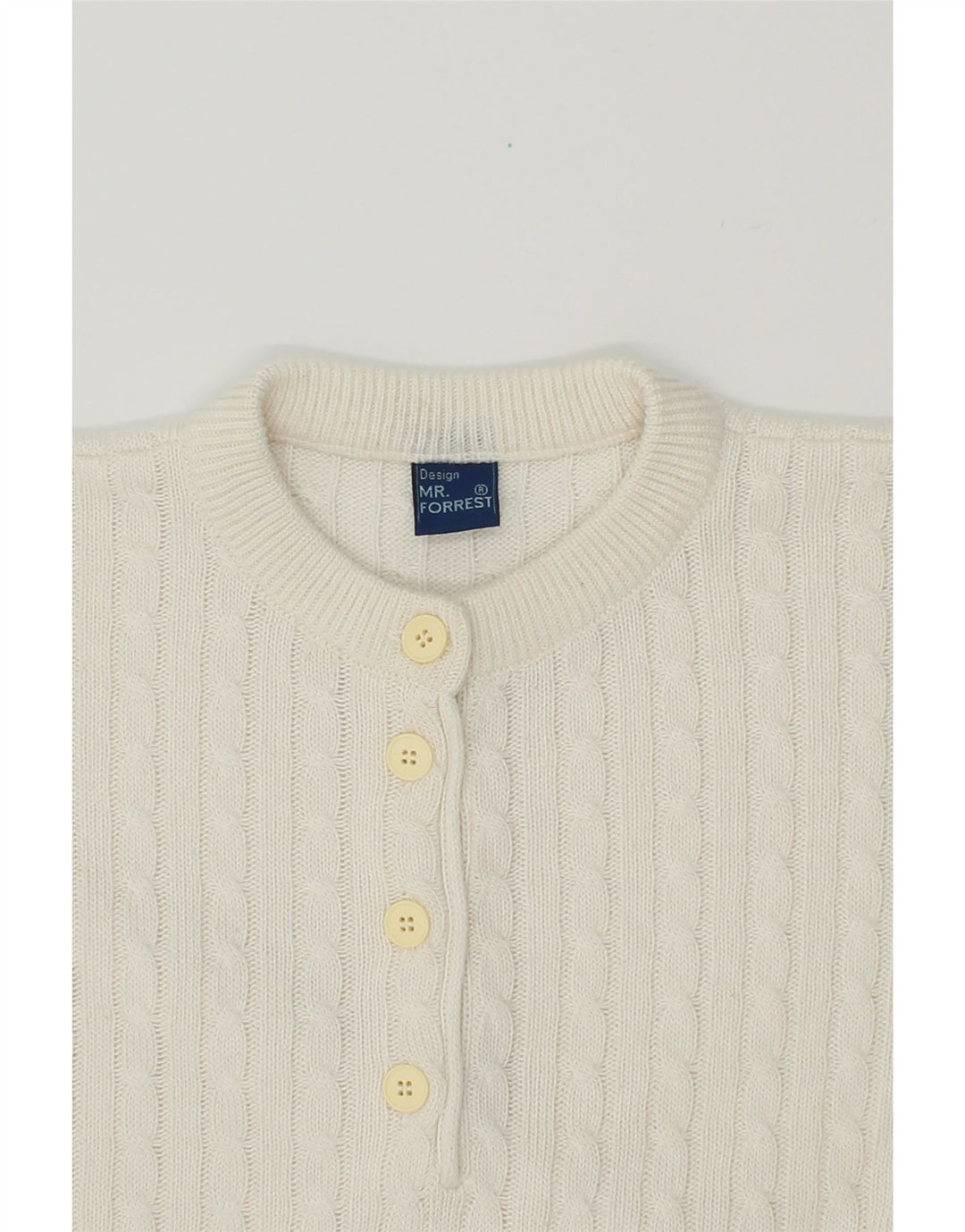 MR. FORREST Womens Crew Neck Jumper Sweater UK 18 XL Off White Vintage Mr. Forrest and Second-Hand Mr. Forrest from Messina Hembry 