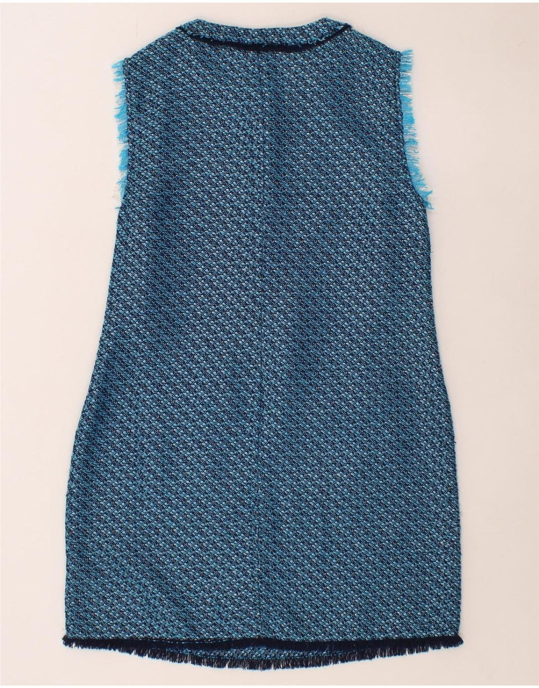 TRUSSARDI JEANS Womens Sleeveless Basic Dress IT 46 Large Blue Flecked Vintage Trussardi Jeans and Second-Hand Trussardi Jeans from Messina Hembry 