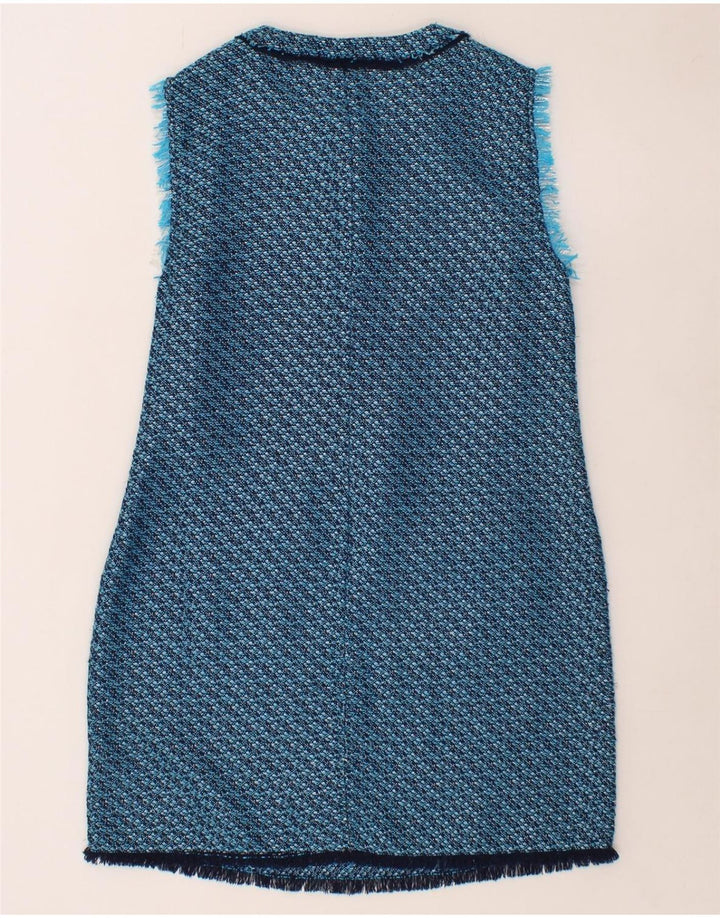 TRUSSARDI JEANS Womens Sleeveless Basic Dress IT 46 Large Blue Flecked Vintage Trussardi Jeans and Second-Hand Trussardi Jeans from Messina Hembry 