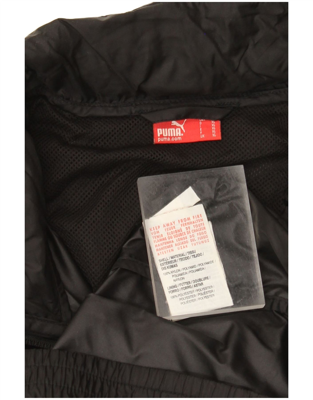 Puma Regnjakke til mænd UK 42 XL Sort Colourblock Nylon