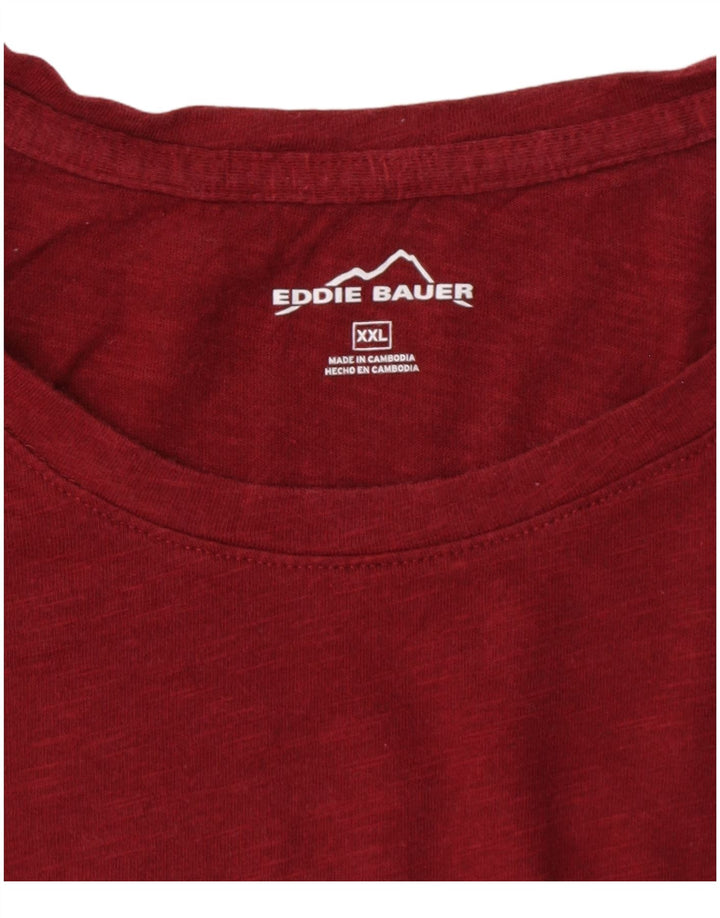 Eddie Bauer Dame T-Shirt Top UK 20 2XL Burgundy