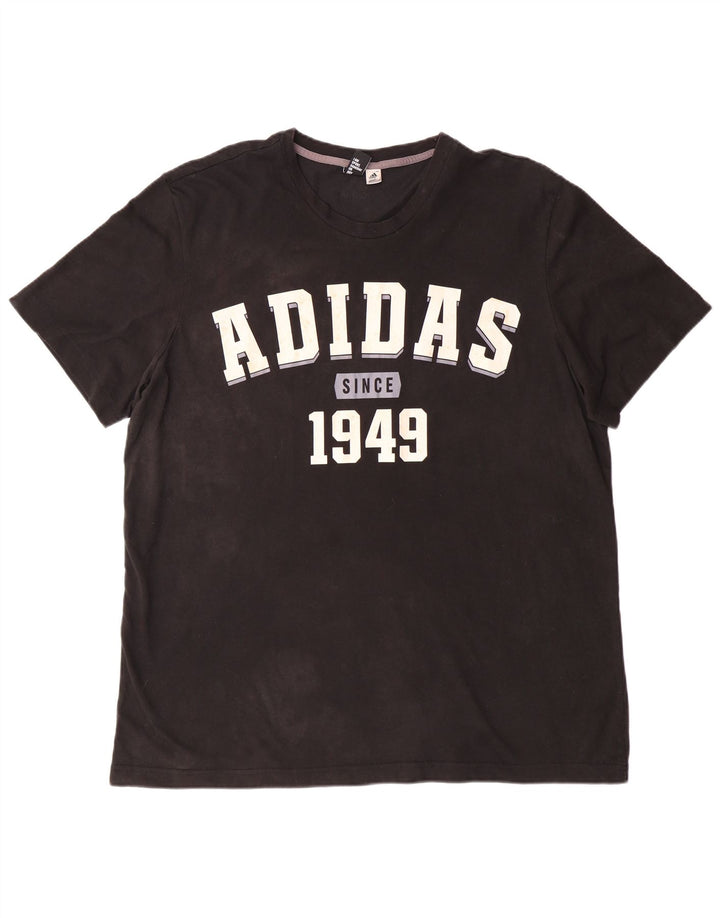 ADIDAS Grafisk T-shirt top til mænd 2XL sort bomuld