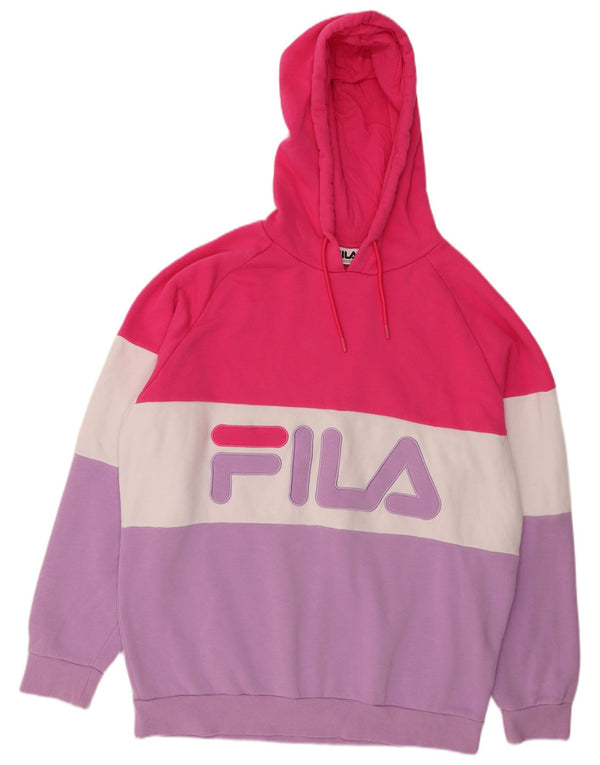 FILA Grafisk hættetrøje til kvinder UK 22 3XL Flerfarvet Colourblock