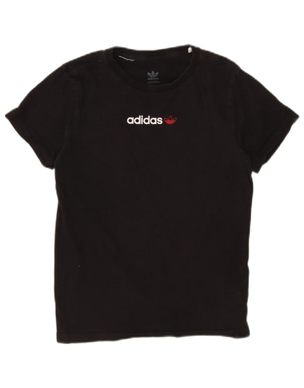 Adidas drenge grafisk t-shirt top 11-12 år sort bomuld